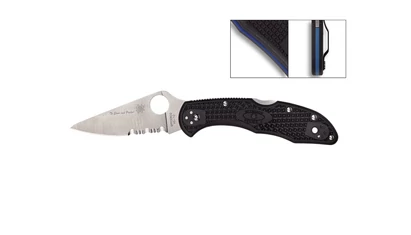 Spyderco DELICA 4 THIN BLUE LINE COMBO C11FPSBKBL