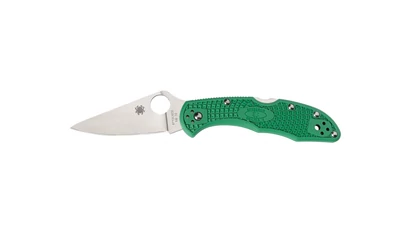 Spyderco DELICA 4 FLAT FRN GREEN PLAIN C11FPGR