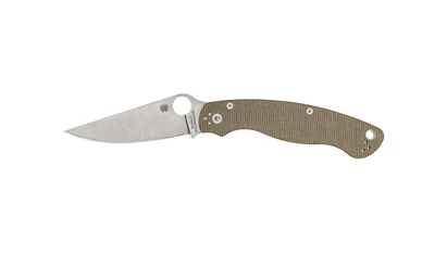 Spyderco MILITARY 2 BROWN CANVAS MICARTA CPM CRUWEAR C36MPCW2