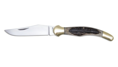 NN-Knives Fejesgörbe nagy zsebkés agancs