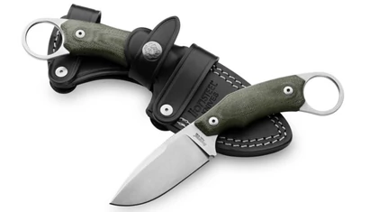 LionSteel H2 Micarta Green outdoor kés

Tommaso Rumici a Coltelleria Scintilla-val karöltve tervezte a LionSteel számára a H1 és H2 szériát. Az ötlet egy merész, de zseniális ötleten alapult. Tommaso fogta a hagyományos karambit formavilágát és egy sokkal