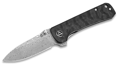 QSP Hawk Damascus Marbled Carbon Fiber Damaszk Zsebkés