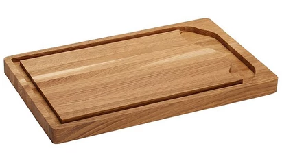 Yaxell Japán Tölgyfa Konyhai Vágódeszka 50x30x3,4 cm-es mély barázdával