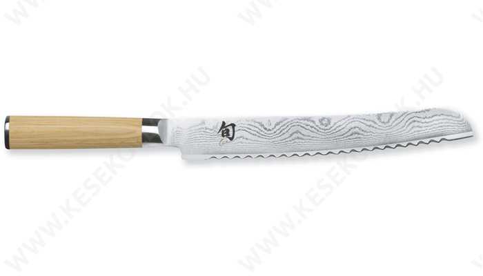 KAI Shun Classic White kenyérvágó kés 23 cm-es damaszk