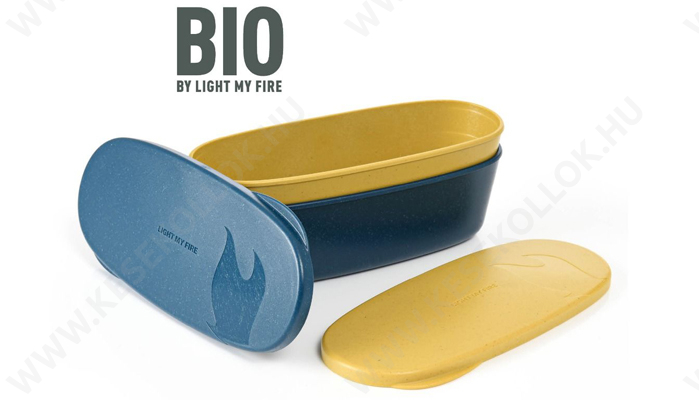 Light My Fire SnapBox Oval BIO 2-Pac Mustyyellow/Hazyblue Outdoor Edény