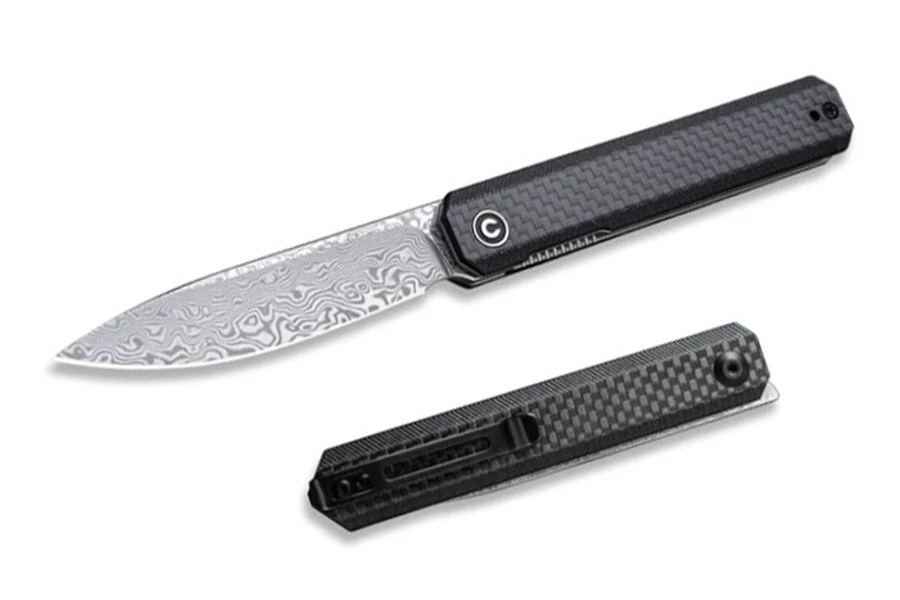 CIVIVI Exarch Damascus Carbon Fiber Zsebkés